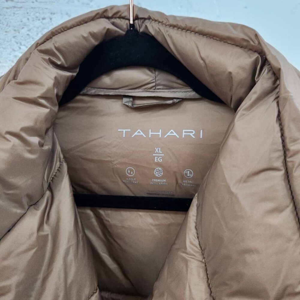 NWT Tahari Women's Asymmetrical Puffer Jacket Tan Large & Extra Large - Picture 9 of 13